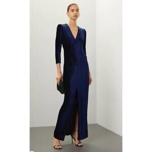 Shoshanna Celsey Velvet Column Gown in Navy Blue Size 12